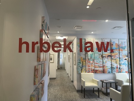 Office Photo With Hrbek Law Logo on It